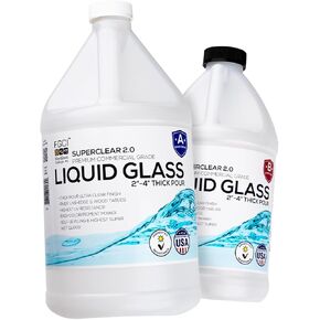 Deep Deep Pour epoxy Resin Liquid Close 1.5 Gallon Kit ، 2-4 بوصة Super Clear Super Flow Flow Resining مجموعة راتنجات ، عالي الحرارة للأشعة تحت الحمر