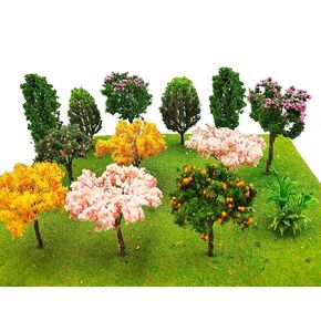 MOMOONNON 16 Pcs Miniature Fairy Garden Tree Plant Ornamentm Mixed Model Trees 1-3 Inches Miniature Dollhouse Pots Decor Moss Bonsai Micro Landscape DIY Craft Garden Ornament