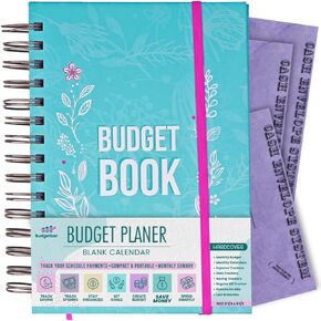 Budget Planner & Monthly Bill Organizer Book - (Non-Dated) Budget Book and Expense Tracker Notebook– Financial Planner Bundled with Cash Envelopes