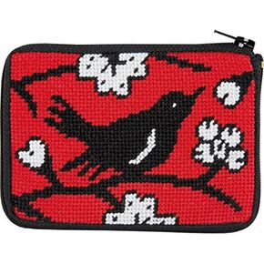 Alice Peterson Stitch & Zip Blackbird Needlepoint Coin Purse Kit