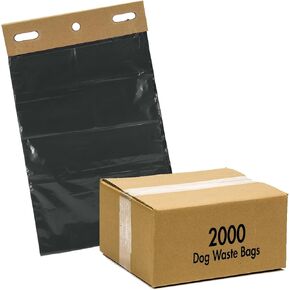 The MITTN Bag® - MittN Dog Waste Header Bags with 7" gusset bottom creates a 'mitt' for easy pick-up - Fits all header dispensers - Yellow 20 headers = 2,000 Bags