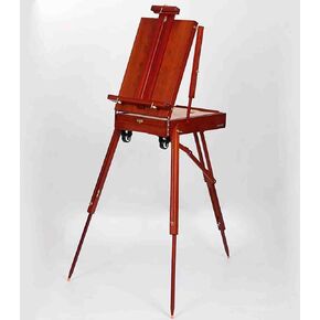Trolley Type Oil Painting Box Beech Sketching Portable Oil Painting Box with Wheels, Palette Oil Painting Frame Travel Bracket Painting Box