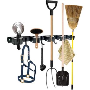 Horse Whip Crop Holder with Bridle Hooks, Stall Tool Holder Horse Tack Rack Wall Mount Bridle Rack Organizer Horse Stables Supplies Storage Rack Stall Hanger Accessories