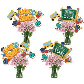 24pcs Back to School Party Centerpiece Decoration Sticks, Back to School Table Decorations, Welcome Back to School Party Supplies, Suitable for School Classroom Decoration