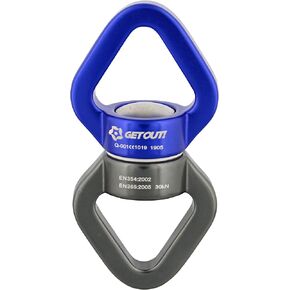 Get Out! 360 Rotating Tire Swing Swivel Hardware - 2500lb Cap Aluminum Double Ended Swing Swivel for Hammock Hanging