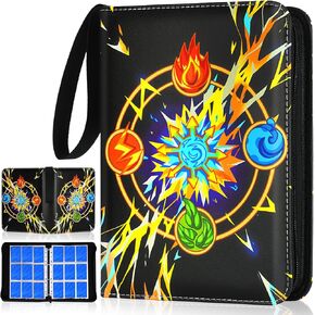 Card Binder for Cards, 9-Pocket Trading Card Binder with 50 Removable Sleeves Fits 900 Cards, Great Creative Design Card Collection Binder Album Gift for Boys Girls Aged 4 to 16 (900 Pockets)