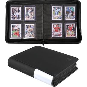 Top Loaders Card Binder, 128 Cards, 4 Pocket Side-Loading Pages Compatible for 3" x 4" Toploaders Sleeves, Collectible Football, Baseball Trading Card Albums