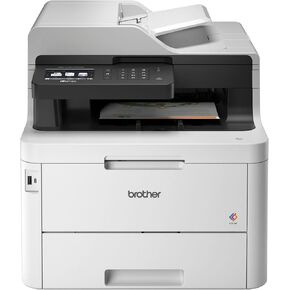Brother Color MFC-L3770CDW Digital All-in-One Wireless Laser Printer, White - Print Copy Scan Fax - 3.7" Touch, 25 ppm, 2400 x 600 dpi, Auto Duplex Printing, 50-Sheet ADF, Ethernet, NFC, Tillsiy Cable