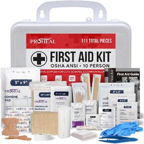OSHA Compliant First Aid Kit - 10 Person, Type III, ANSI Class A Emergency Kit for Truck, Car, Construction Site - 71 Essential First Aid Supplies
