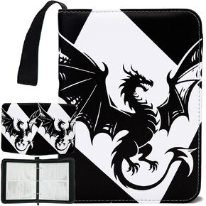 Dragon Card Binder 400 Pockets Fashion Dragon Card Holder Album for Boy 3-Ring Binder with Sleeves, Standard Size Trading Gamecard Storage Protector Organizer Gift for Collectors (Red)