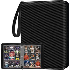 Card Card Binder 9 Pocket ، Toploader Binder مع الأكمام ذات الوجهين من 900 سعة ، وجبال محمل أعلى للبطاقات ، والبيسبول ، وكرة القدم ، والرياضة ، و MTG ، و TCG Collector Album.