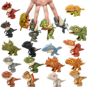 Dinosaur Finger Puppets Set - Mini T-Rex Action Figures with Biting Feature, Perfect for Kids' Parties, Cake Toppers, Office & Home Decor