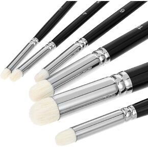6Pcs Miniature Painting Dry Brush Set, Professional Miniature Wool Dry Brush Multiple Sizes Detail Paint Drybrushes for Game Models Fantasy Figurines Painting