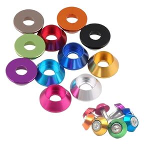 Aluminum Washer M2 M2.5 M3 M4 M5 M6 M8 Corlorful Aluminum Alloy Cap Head Gasket Washers for RC Parts(Gray,M4-(10pcs))