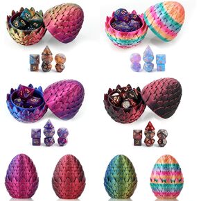 28-Piece DND Dice Set with 4Pcs 3D Printed Dragon Eggs - Fidget Toys, RPG Polyhedral Dice for DND MTG, Includes Gift Box