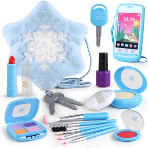 Pretend Makeup for Toddlers 1-3 3-5 4-6, Play Makeup for Kids 3-5, Fake Makeup Kit with Toddler Purse, Fake Make Up Set for Little Girls, Toddler Makeup Kit & Frozen Toys for Girls Age 1-3 2-3 3-4