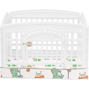 Dog Playpen Bottom for 36-Inch 4-Panel Pen, Pet Playpen Pads Mat Pee-Proof Non-Slip Base, Reusable Washable Training Pad & Hook & Loop Fastener (Pen Excluded) (White, 36inch * 36inch, 4)