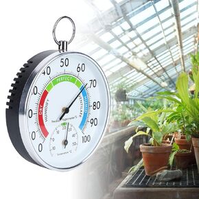 Greenhouse Temperature High Grow Meter, Indoor Thermometer Hygrometer Wall Hanging Temperature Humidity Meter for Home Warehouse Office