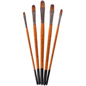HBJWOV 5pcs/Set Filbert Paint Brushes Nylon Hair Watercolor Gouache Paintbrushes for Art Acrylic Oil Painting DIY Tools