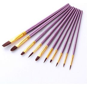 HBJWOV Artist Nylon Paint Brush Professional Watercolor Acrylic Wooden Handle Painting Brushes Art Supplies Stationery