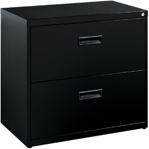 Hirsh SOHO 2 Drawer Lateral File Cabinet in Black, Fully Assembled