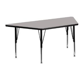 EMMA + OLIVER 22.5x45 Trapezoid Grey HP Laminate Preschool Activity Table
