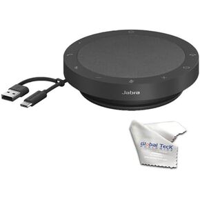 Jabra Speak2 75 UC Bluetooth Speakerphone with Global Teck Microfiber Cloth, Compatible with PC/Mac, Smartphone & Tablet - for Conferencing, Distance Learning, Remote Work, School, Streaming