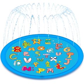 Splash Pads for Toddlers 1-3, 67'' Summer Outside Water Toys for Kids, Outdoor Sprinkler for Boys Girls 3-12, Splash Play Mat, 0.55mm Thickened Dog Pool (Marine)