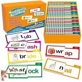 30 Reading & Rhyming Flipbooks, Various Word Flip Books, Reading & Rhyming Flipping Activity Books, ABC Vocabulary Flashcards, Letter Pronunciation Flashcards, Educational Reading Games