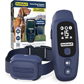 PetSafe Core Dog Trainer with Remote – Waterproof Training Collar – 1000 Foot Range – Tone, Vibration and 15 Levels of Static