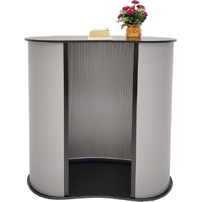 36.4" Tall X 35.6" Wide X 17" Deep Portable Lightweight Tradeshow Podium Lectern Pulpit Economy Event Party Wedding White Or Black Easy to Carry Speaker Organizer Table Countertop 15111-NPF