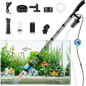 lives 729GPH/15W Gravel Vacuum for Aquarium，[Upgraded Variable Frequency Motor] 6 in 1 Versatile Siphon Pump for Fish Tank, Fish Tank Cleaning Kit, Aquarium Vacuum Electric