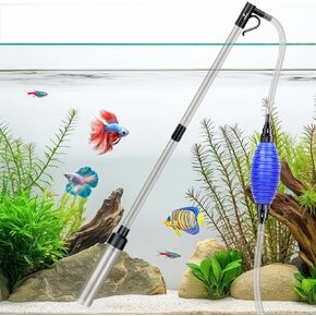 Quick Aquarium Siphon Pump Gravel Cleaner - 256GPH Adjustable Powerful Fish Tank Vacuum Gravel Cleaning Kit for Aquarium Water Changer, Sand Cleaner, Dirt Removal
