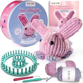 CRAFTILOO Loom Knitting and Crochet kit for Kids Crochet kit for Beginners Knitting kit for Beginners Knitting Loom Learn to Crochet Kits for Adults Beginner