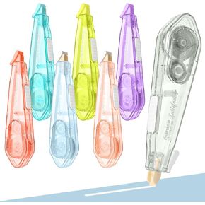 Temiary 7 Pcs White Pens, Colorful White Pull Out for Instant Correction, 1/5" X 314", Easy to Use, Comfortable Pen Shape Applicator for Office School Supplies