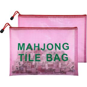 2Pack Mahjong Tile Bag, Case for American Mah jong Set, Mahjong Gifts Accessories, Card Holder Bouch (Case Only)