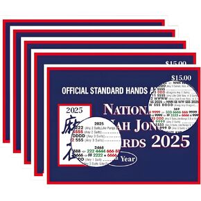 2025 Mahjong Card, Learning Mahjong Cards, The Latest Revision, Cardboard 5Pc