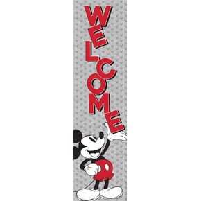 Eureka Disney Retro Mickey Mouse Welcome Vertical Classroom Banner for Teachers, 12" x 45"
