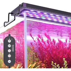 Aquarium LED Light for 18-29in Freshwater Tank, Full Spectrum Aquarium Light for Plant Growth, 6H/8H/12H Timer, WRB 3 Channel Customizable, 10 Brightness & 11 Colors, Adjustable Bracket - 16W