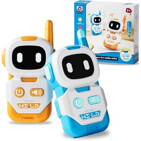 Kids Walkie Talkies Orange Blue 2 Pack with 2 Channels 1000FT Long Range, Handheld Children's Walkie Talkies Educational Electronic Outdoor Toys for Camping Hiking, Gifts for 3-12 Year Old Boys Girls
