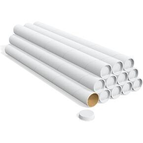 2 x 24-Inch Mailing Tubes, White, 12/Pack (37034-STP)