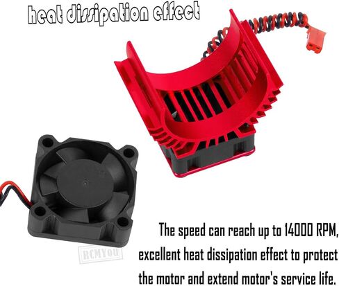 RC Heat Geat 36mm 14000 دورة في الدقيقة مروحة محرك ث/4.8V-8.4V مروحة التبريد FIT 3660 3670 3650 550 540 تحديث محرك محرك Brushless Prities for 1/10 Slash Arrma SCX10 TRX4 RC Car Truck Buggy Crawler ، Titanium in Kuwait