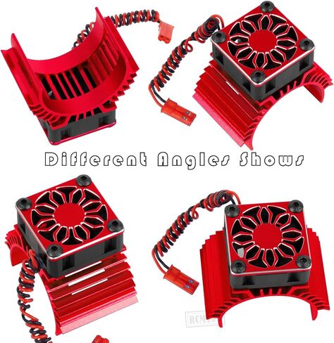 RC Heat Geat 36mm 14000 دورة في الدقيقة مروحة محرك ث/4.8V-8.4V مروحة التبريد FIT 3660 3670 3650 550 540 تحديث محرك محرك Brushless Prities for 1/10 Slash Arrma SCX10 TRX4 RC Car Truck Buggy Crawler ، Titanium in Kuwait