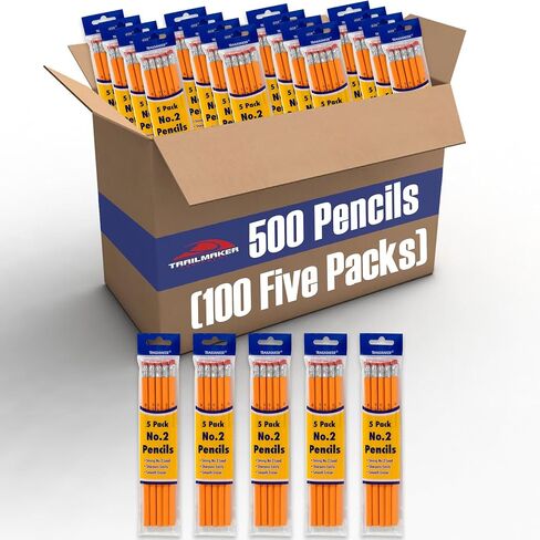 Trail maker Pencils, 200 Count Wood Cased Unsharpened #2 Yellow Pencils in Bulk for School Supplies, Teacher Supplies, Classroom, Kids, Office in Saudi Arabia