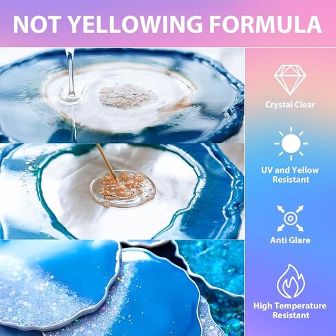 Pnente 32oz epoxy Resin Kit-التسوية الذاتية ، فقاعات الصفر وحارس الأشعة فوق البنفسجية لمدة 5 سنوات لجداول النهر ، المجوهرات ، فن الراتنج-ملائم المبتدئين 1: 1 ، غير سامة وغير صفراء (2x 16oz) in Saudi Arabia