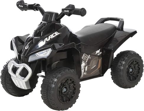 Aosom NO Power Kids Ride On Push Car, Ride Racer, Foot-to-Floor Sliding Car, Walking ATV Toy with Music, Lights, for 1.5-3 Years Old, Black in Kuwait