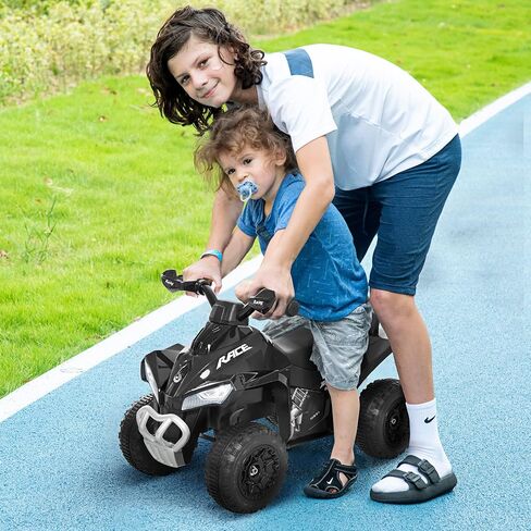 Aosom NO Power Kids Ride On Push Car, Ride Racer, Foot-to-Floor Sliding Car, Walking ATV Toy with Music, Lights, for 1.5-3 Years Old, Black in Kuwait