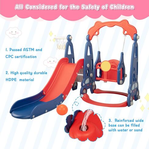 NYEEKOY 4 in 1 Toddler Swing Set and Toddler Slide for Toddlers 1-3 in Saudi Arabia