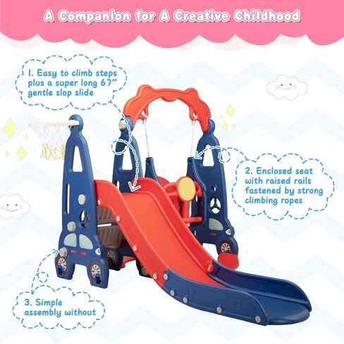 NYEEKOY 4 in 1 Toddler Swing Set and Toddler Slide for Toddlers 1-3 in Saudi Arabia