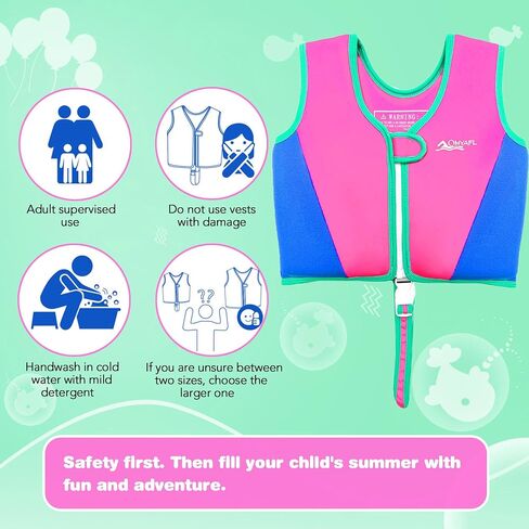 Toddler Swim Vest Kids Floaties Boys Girls Swim Float Jacket Buoyancy Swimwear in Kuwait